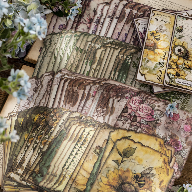 Vintage Junk Journal Scrapbooking Paper - JIANQI 30 개/갑 장식 스크랩북 빈티지