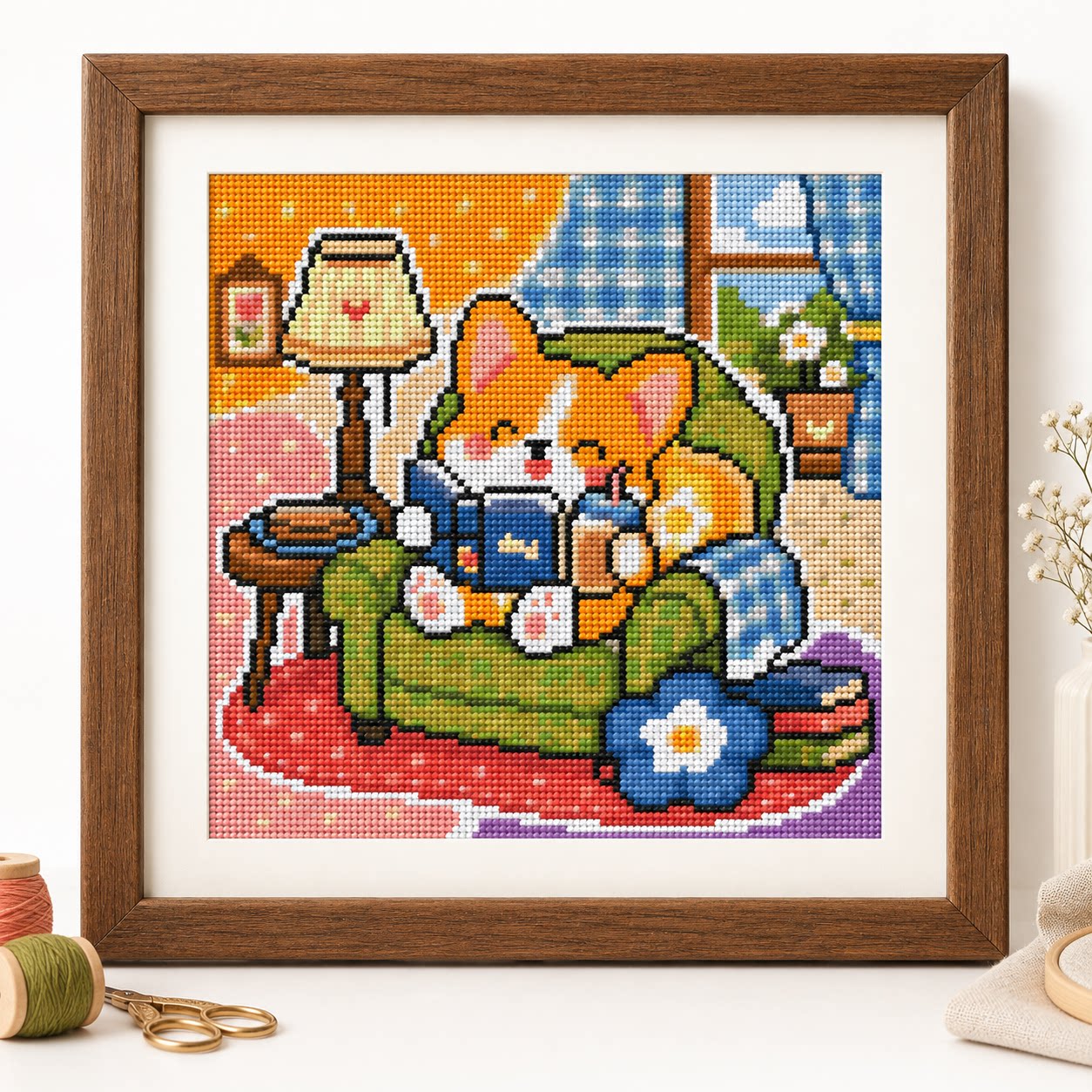 Cross Stitch Stamped Kits Beginners - [풀 스티치] [CC6338-책 읽는 것을 좋아하는