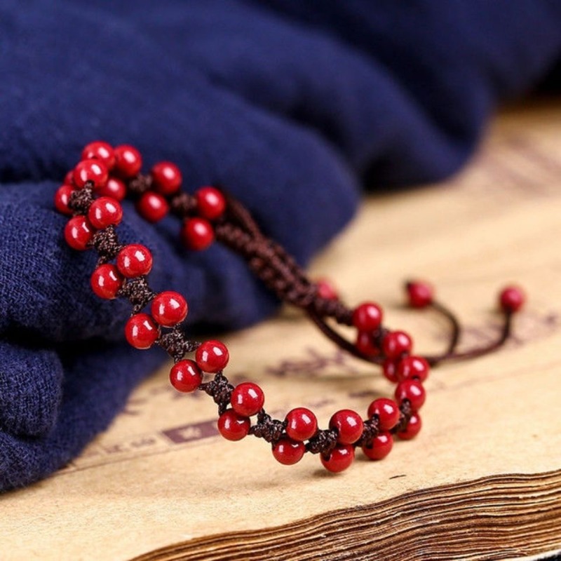 Beading - 사용자 정의 자연 붉은 진사 6mm