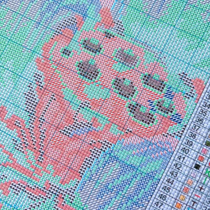 [CC4223-진주 귀걸이를 한 수달] 초보자를 위한  - Cross Stitch Stamped Kits Beginners 리뷰 및 가격