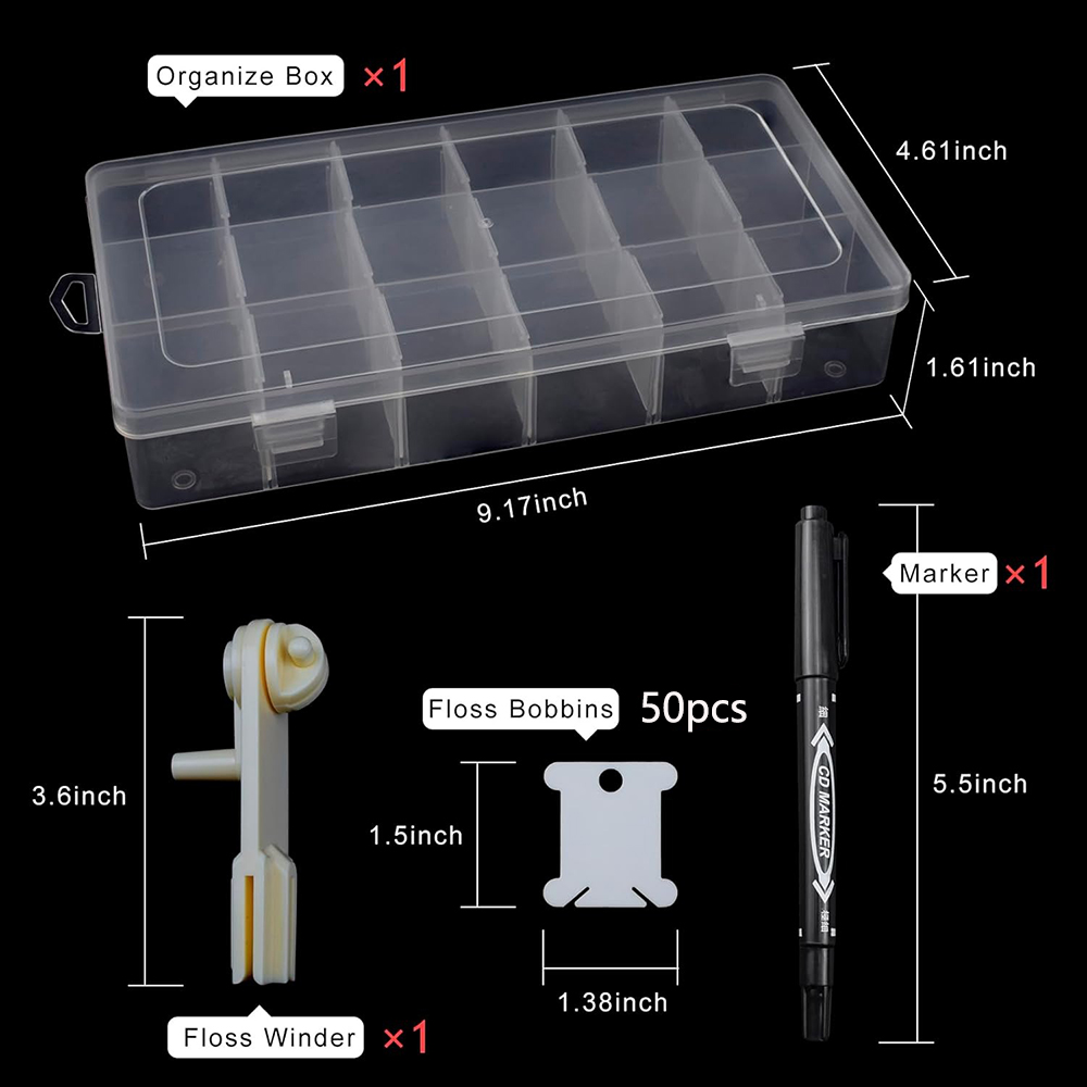 자수실 정리함 18칸 크로스 스티치 실 보관함 & 자수 - Cotton Embroidery Thread Skeins 리뷰 및 가격