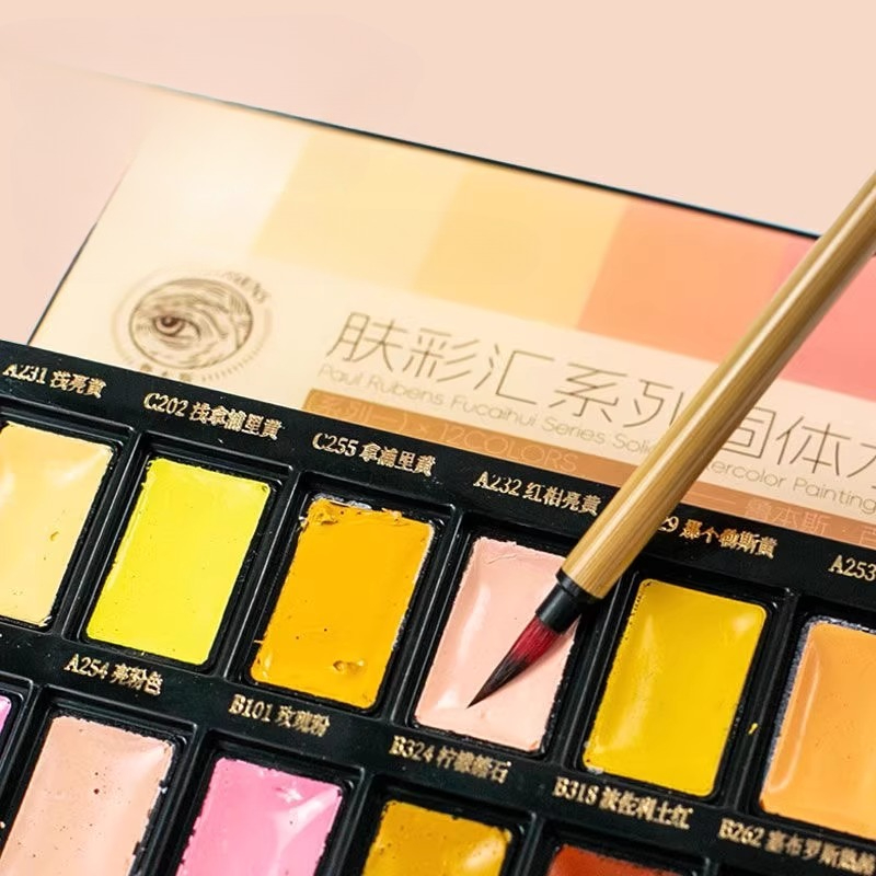 12 색 피부 색상 단색 수채화 물감 세트 물에 쉽게  - Watercolor Paint Set Solid Pigment 리뷰 및 가격
