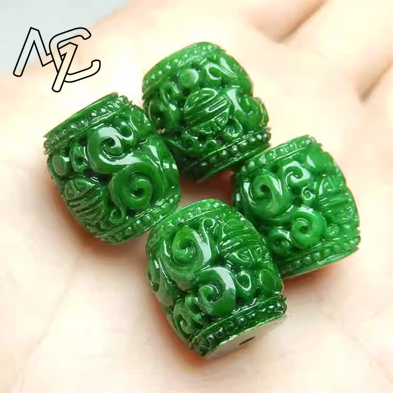 5pc 자연 녹색 옥 조각 구슬 DIY 팔찌 팔찌 매력 - Beading 리뷰 및 가격