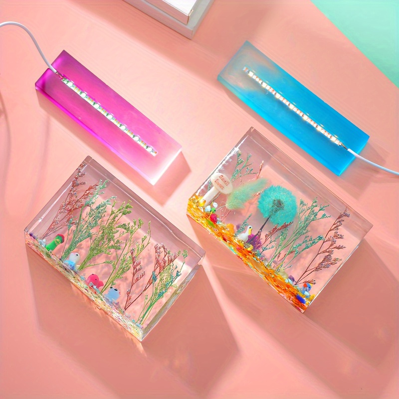 받침대와 함께 제공되는 6개의 사각형 실리콘 몰드 세트 - Silicone Epoxy Resin Molds Set 리뷰 및 가격