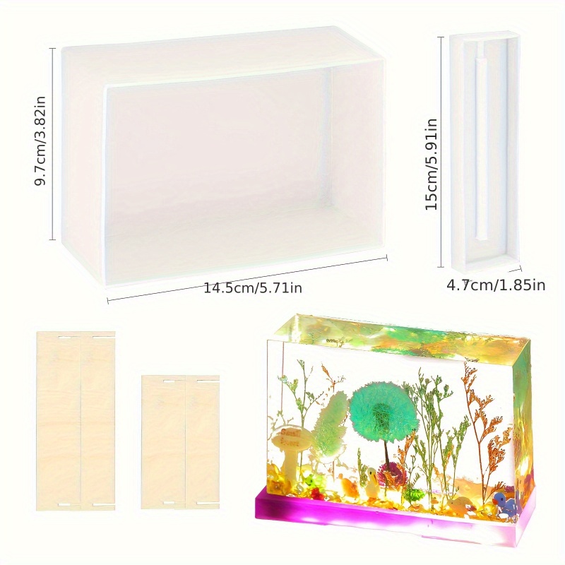 받침대와 함께 제공되는 6개의 사각형 실리콘 몰드 세트 - Silicone Epoxy Resin Molds Set 리뷰 및 가격