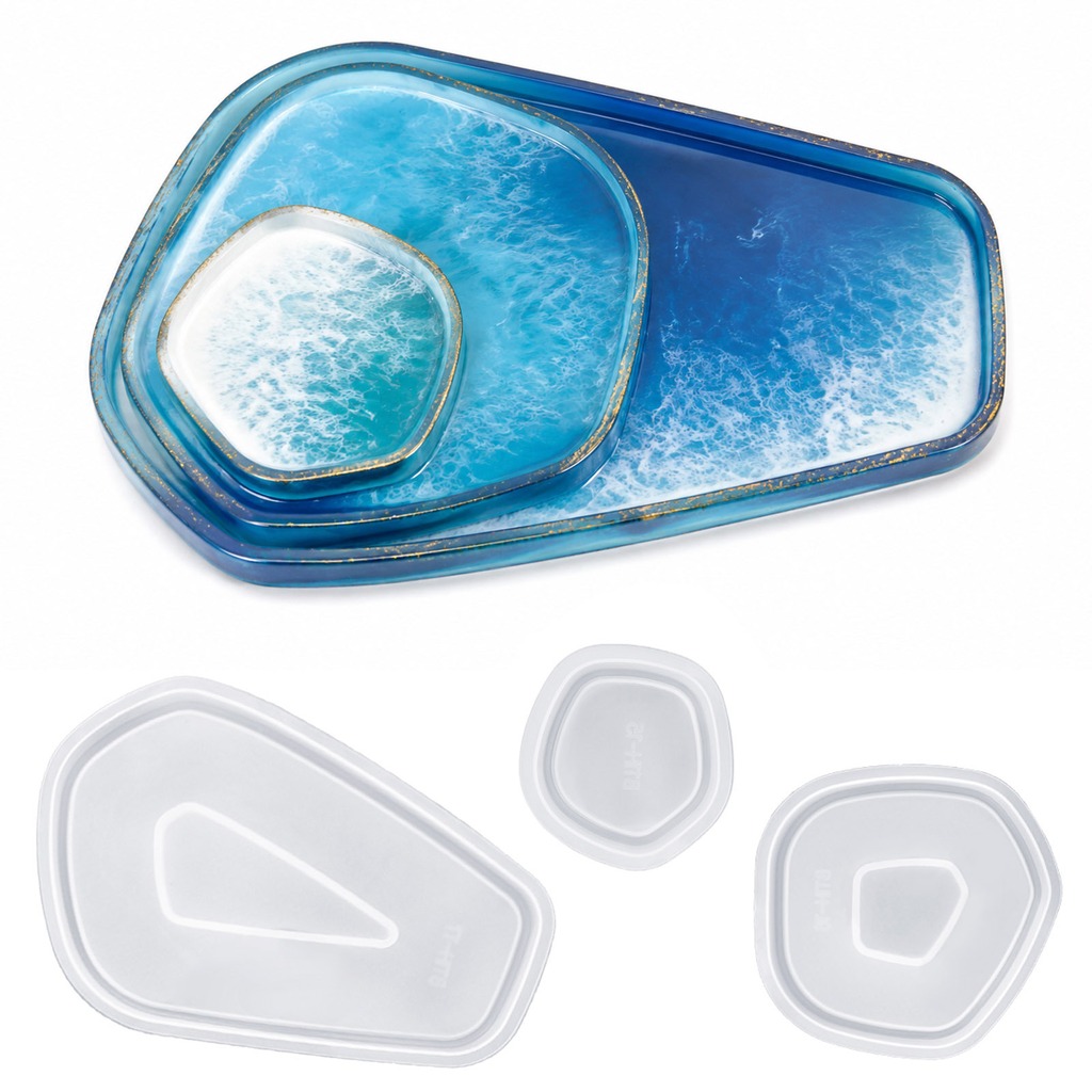 3개 세트 불규칙 트레이 실리콘 레진 몰드 세트 기하학 - Silicone Epoxy Resin Molds Set 리뷰 및 가격