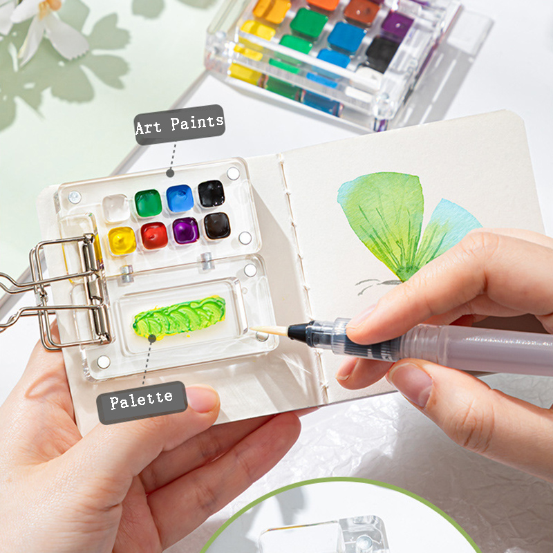 미니 투명 페인트 상자 8/15 그리드 수채화 팔레트  - Painting Supplies 리뷰 및 가격