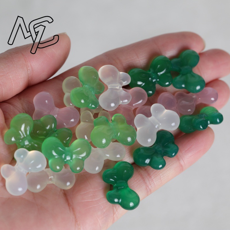 2PC 천연 옥수 양면 나비 넥타이 DIY 펜던트 비드 - Beading 리뷰 및 가격