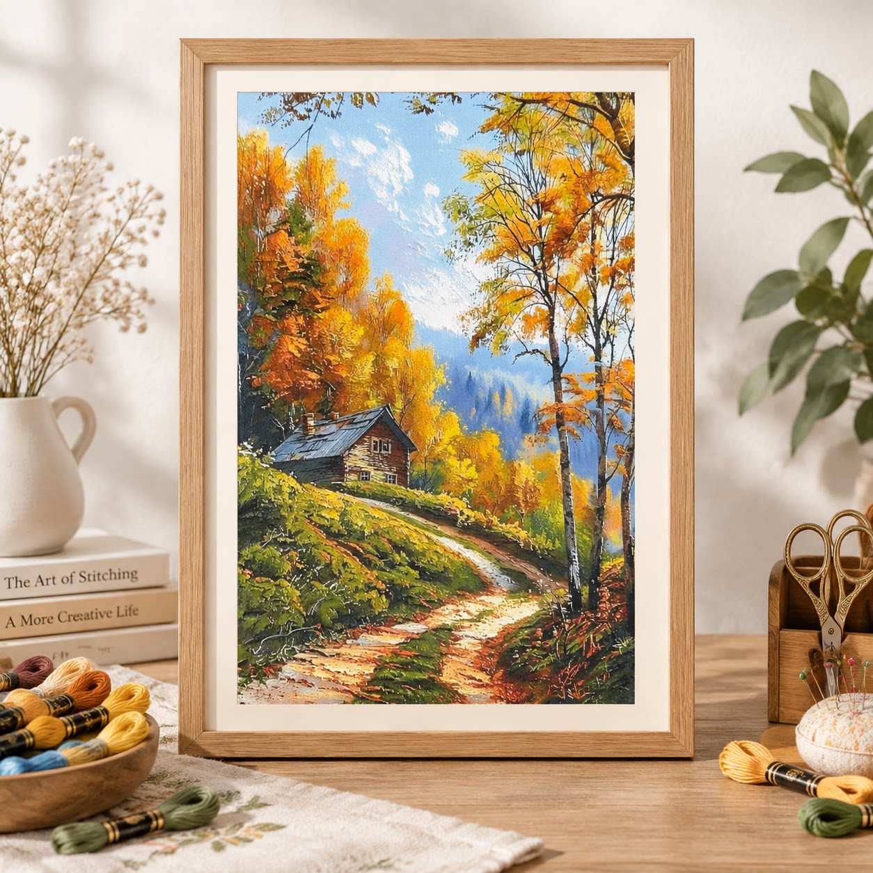 [ZZ9250-가을 숲 속 오두막] 초보자를 위한 DI - Cross Stitch Stamped Kits Beginners 리뷰 및 가격