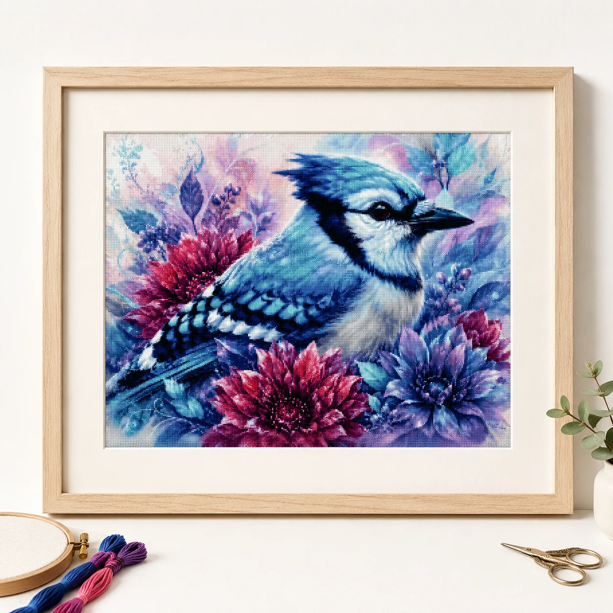 [ZZ8680-블루제이] |   초보자를 위한 DIY  - Cross Stitch Stamped Kits Beginners 리뷰 및 가격