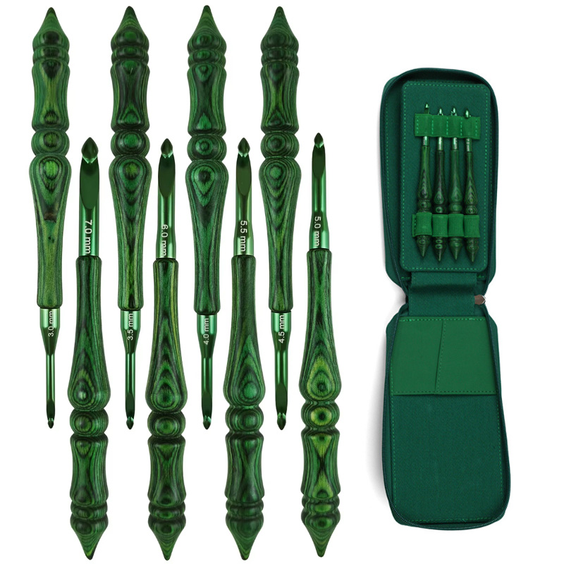 8개 세트, 3.0~7.0mm 크로셰 바늘, 녹색 인체 - Wooden Crochet Hooks Ergonomic Handle 리뷰 및 가격